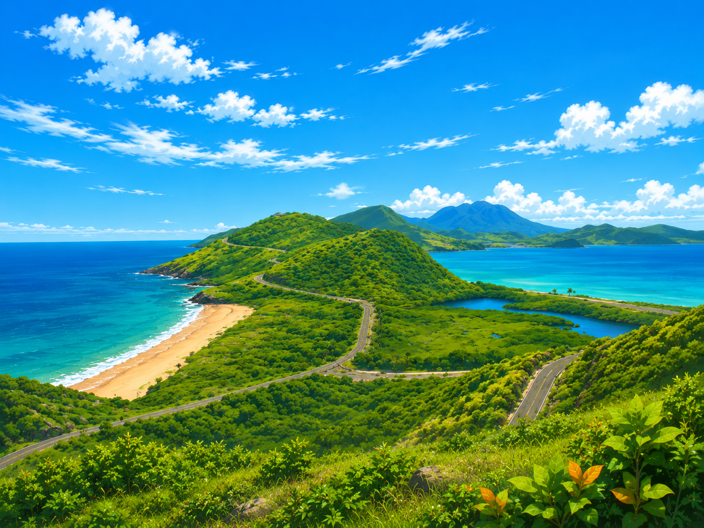 Aerial view of St. Kitts & Nevis